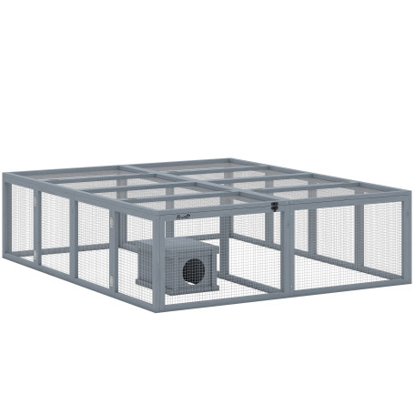 Frigående Kaninhage Grå 180,4 x 150 x 48 cm Trä