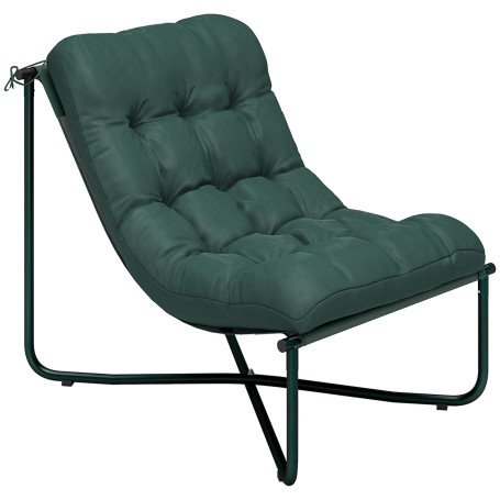 Trädgårdsstol Mörkgrön 76 x 92 x 76 cm Stål Med Dyna