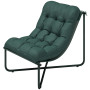 Trädgårdsstol Mörkgrön 76 x 92 x 76 cm Stål Med Dyna