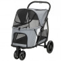 Fällbar Hundvagn Grå Med Nätfönster För Hundar Upp Till 20 kg