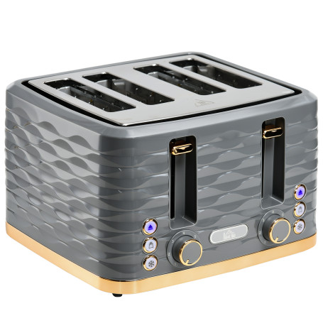 Brödrost Grå För 4 Skivor 7 Rostningsnivåer