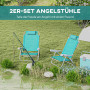 Fällbara Campingstolar Turkos 62 x 65 x 80 cm 2-pack