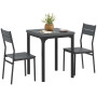 Matgrupp Grå Bord Och 2 Stolar MDF Metall