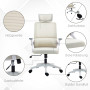 Kontorsstol Beige 60 x 61 x 121,5 cm Höjdjusterbar Med Nackstöd