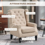 Elegant Öronlappsfåtölj Beige 74 x 87 x 102 cm Tyg