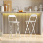 Fällbar Barstol Vit 37 x 45 x 87 cm Stål 2-pack