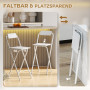 Fällbar Barstol Vit 37 x 45 x 87 cm Stål 2-pack