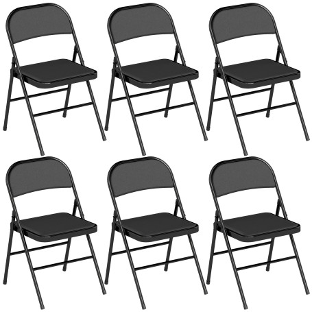 Fällstolar Svart 2-Pack Konstläder Stålben