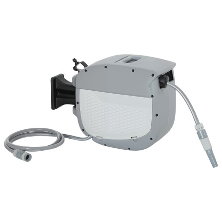 Väggmonterad Slangvinda Vit 20 m Med Automatisk Upprullning