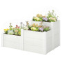 Odlingslåda Vit 3-steg Stapelbar Plast Med Öppen Botten