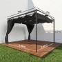 Fristående Pergola Paviljong Grå 300 x 300 cm Metall