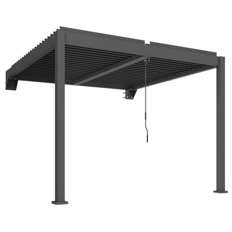 Pergola Grå 300 x 300 cm Aluminium Med Justerbart Lamelltak