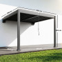 Pergola Grå 300 x 300 cm Aluminium Med Justerbart Lamelltak
