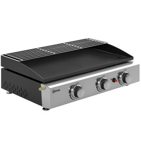 Portabel Bordsgasgrill Svart 7,5 kW 3 Brännare Keramisk Beläggning