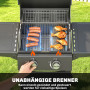 Gasgrill Svart 5,4 kW Två Brännare Stål Grillvagn Med Sidobord