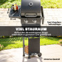Gasgrill Svart 5,4 kW Två Brännare Stål Grillvagn Med Sidobord