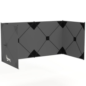 Fällbart Vindskydd Mörkgrå 480 x 120 cm För Camping Och Trädgård