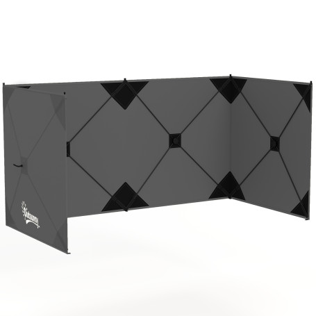 Fällbart Vindskydd Mörkgrå 480 x 120 cm För Camping Och Trädgård