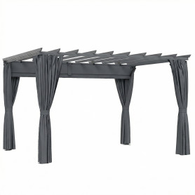 Pergola Mörkgrå 360 x 300 cm Aluminium Med Justerbart Tak