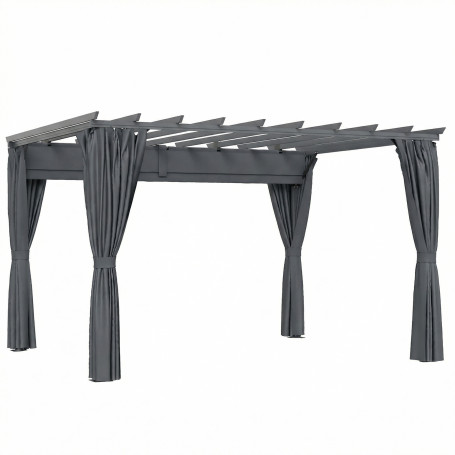 Pergola Mörkgrå 360 x 300 cm Aluminium Med Justerbart Tak