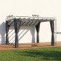 Pergola Mörkgrå 360 x 300 cm Aluminium Med Justerbart Tak