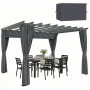 Pergola Mörkgrå 360 x 300 cm Aluminium Med Justerbart Tak