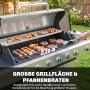 Gasgrill Rostfri Stål Svart 6+1 Brännare 18,6 kW Grillvagn