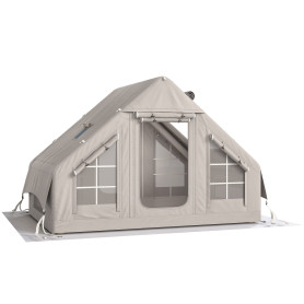 Uppblåsbart Tält Grå 5–8 Personer Vattentätt 5000 mm Med Luftpump