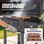 Kolgrill Med Locktermometer Svart Med Sidobord