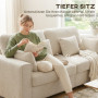 3-sits soffa Chenille Klädsel Beige Med Djup Sits Och Kuddar
