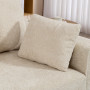 3-sits soffa Chenille Klädsel Beige Med Djup Sits Och Kuddar