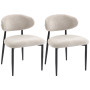 Stoppade Matstolar Beige Med Stålben 2-pack